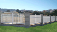 Vinyl Enclosed Picket Fence with accents